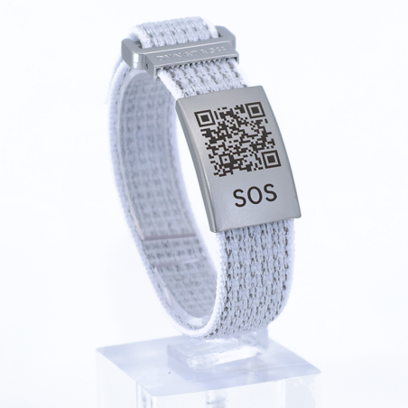 SOS textile emergency bracelet White