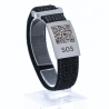 SOS Notfallarmband Textil Schwarz/Grau