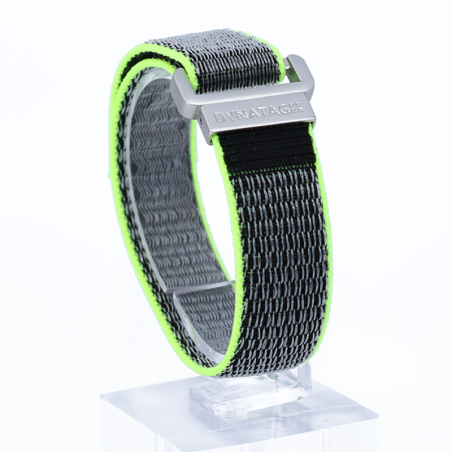 SOS Textil- Notfallarmband Weiss Grau/Leuchtgelb