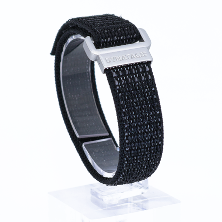SOS Notfallarmband Textil Schwarz/Grau