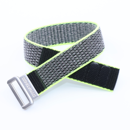 SOS Textil- Notfallarmband Weiss Grau/Leuchtgelb