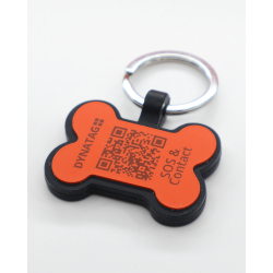 Pet-Tag SOS "Bone" Silicone Orange