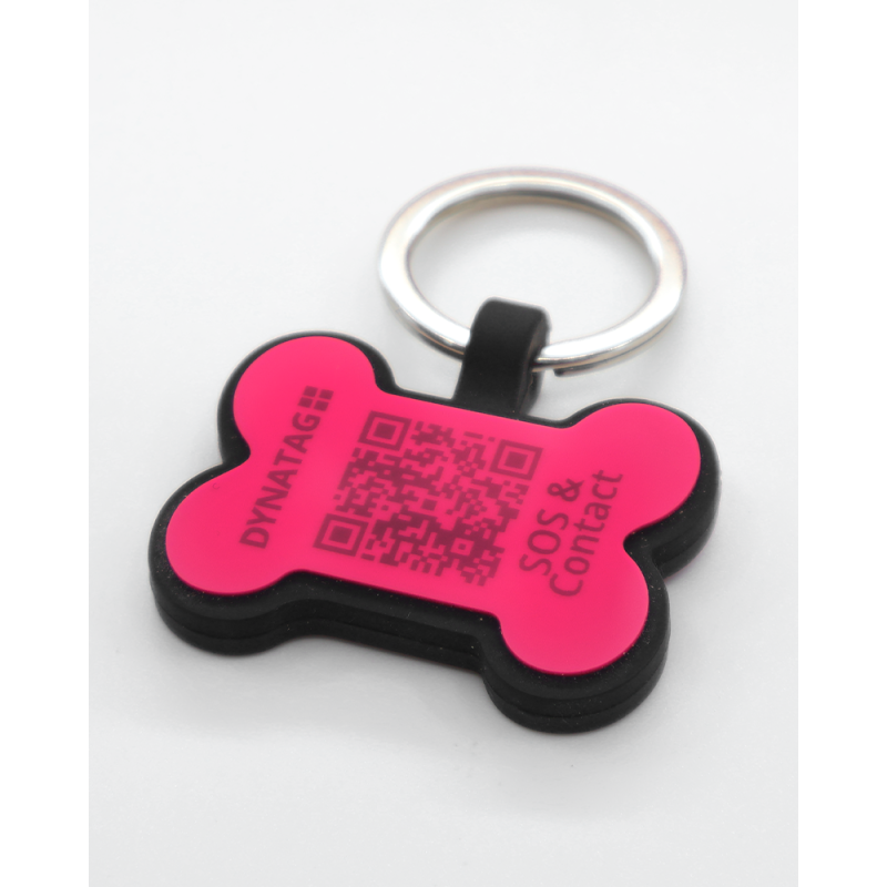 Pet-Tag SOS "Bone" Silicone Pink