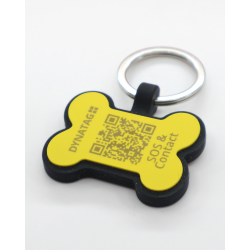 Pet-Tag SOS "Bone" Silicone Yellow
