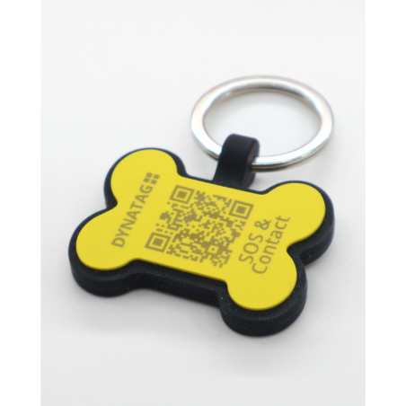 Pet-Tag SOS "Bone" Silicone Yellow