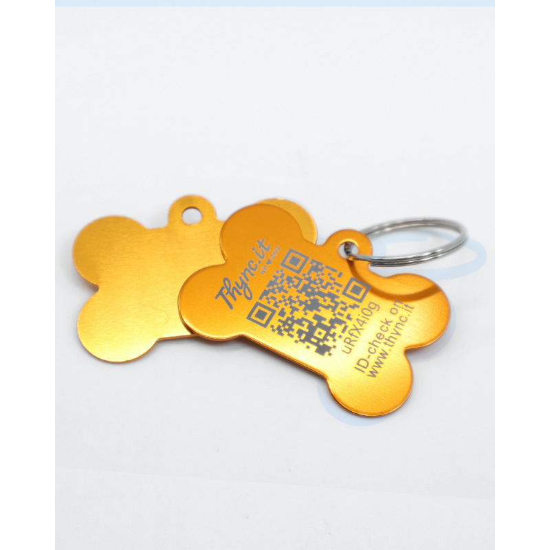 DogTag  "Bone" Aluminium Orange
