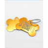 Hundemarke Knochenform Aluminium Orange-Gold – QR-Code Tier-ID mit Online-Profil