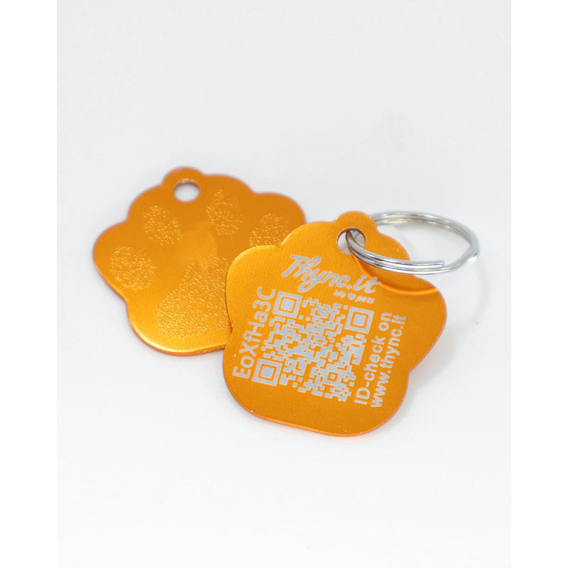 Pet Tag  "Paw" Alu Golden