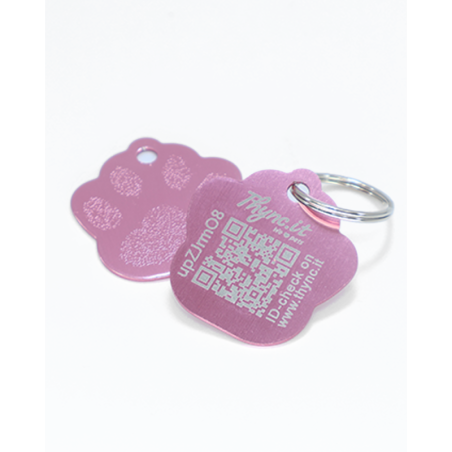 Pet Tag  "Paw" Alu Pink