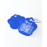 Tiermarke Pfotenform Aluminium Blau – QR-Code Tier-ID mit Online-Profil