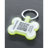 Hundemarke SOS "Knochen" Silikon Fluoreszierend Grün