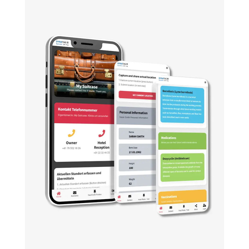 Digitale bagagelabel met QR-code en NFC – 5-pack