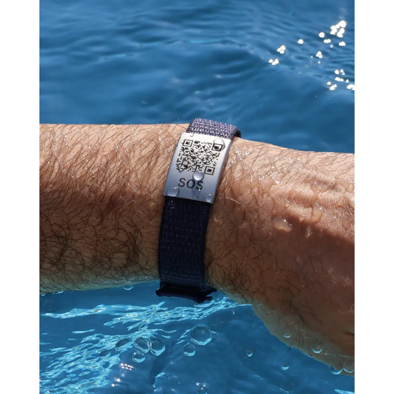 SOS Emergency Bracelet Textile Purple