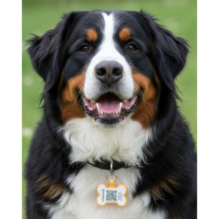 Hundemarke SOS "Knochen" Silikon Fluoreszierend Grün