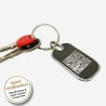 Key chain with QR code for find notification