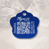 Pet tag paw shape aluminum Blue – QR code pet ID with online profile