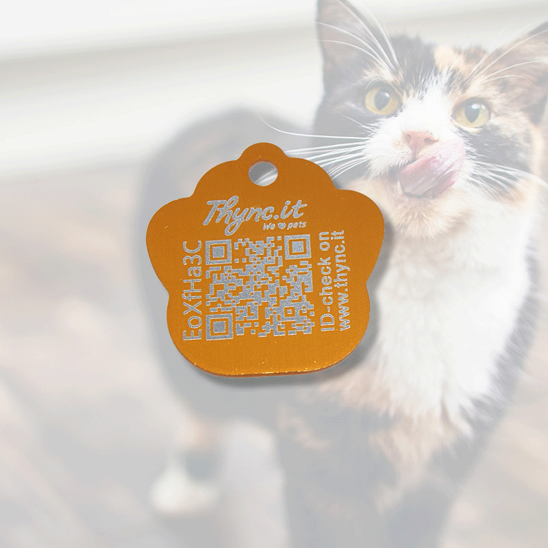 Pet Tag  "Paw" Alu Golden