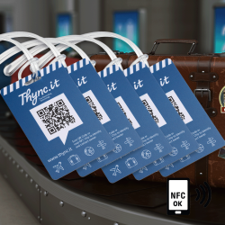Digitale bagagelabel met QR-code en NFC – 5-pack