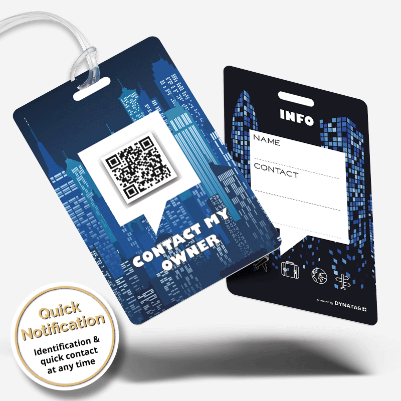 SOS Luggage Tag City Night Skyline