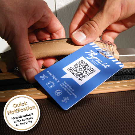 SOS Gepäckanhänger mit QR-Code / NFC Chip - Dreierpack