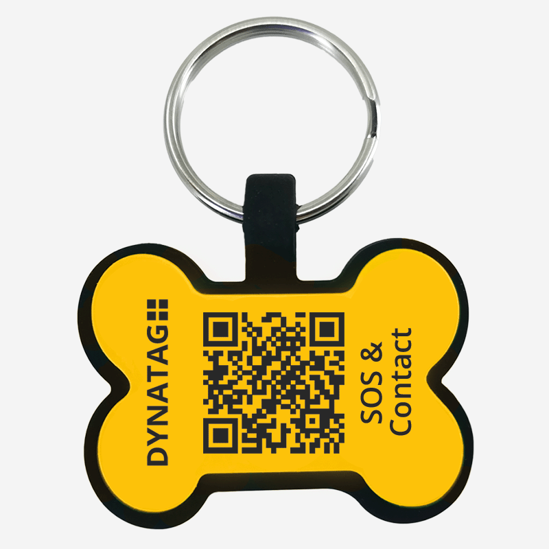Pet-Tag SOS "Bone" Silicone Yellow