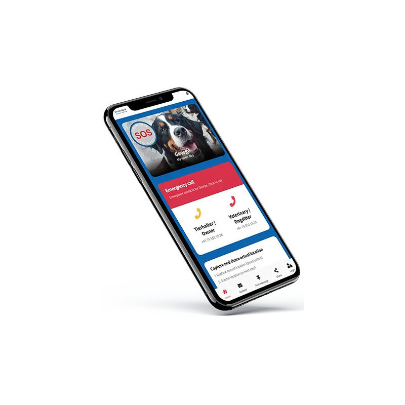 Dog tag bone shape aluminum Blue – QR code pet ID with online profile