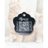 Pet Tag  "Paw" Alu Black