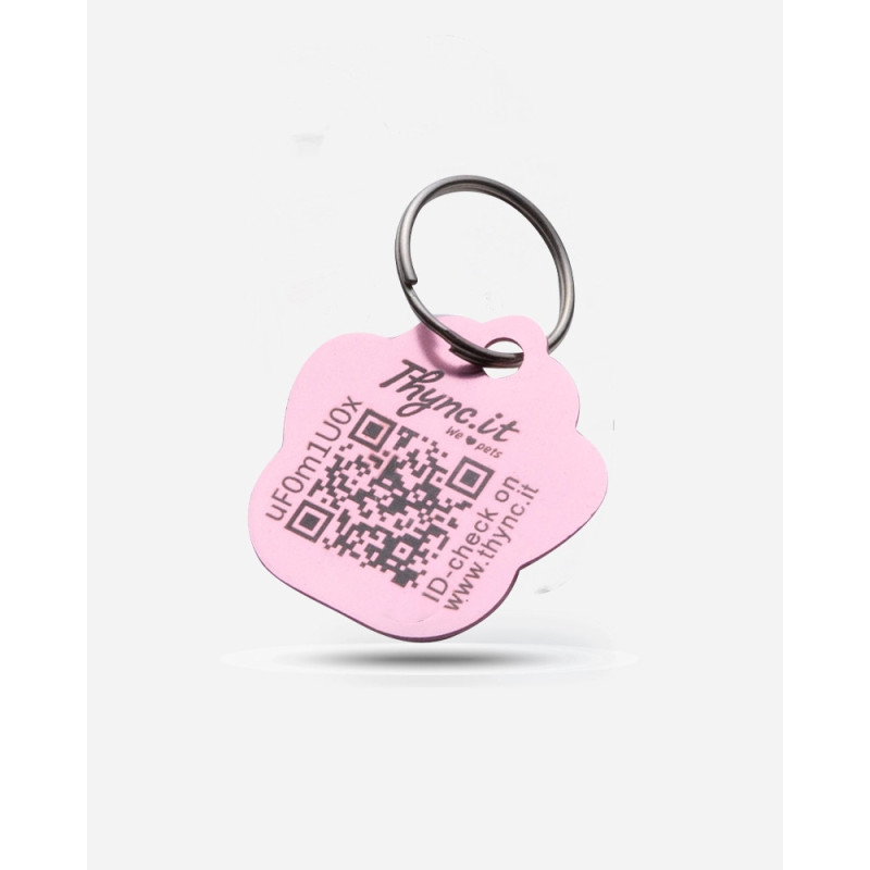 Pet Tag  "Paw" Alu Pink