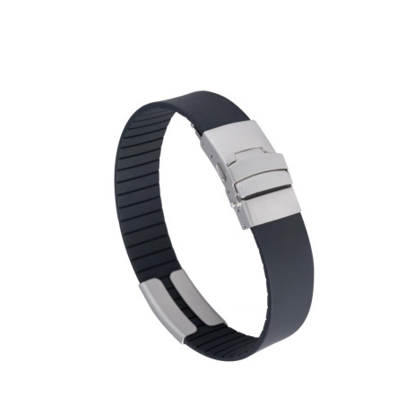 SOS Notfallarmband schwarz