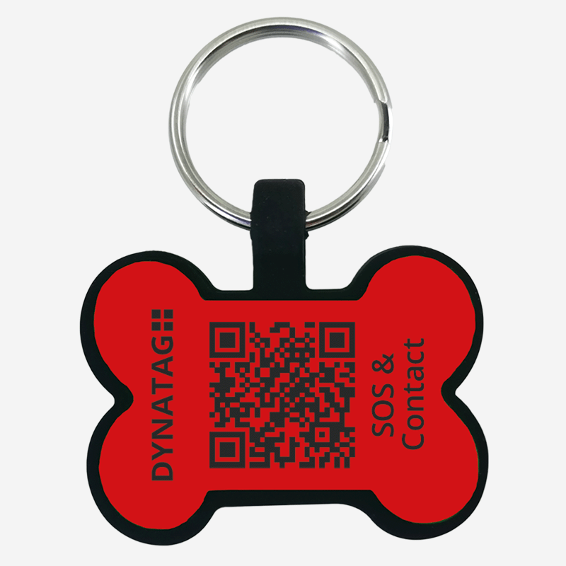 Pet-Tag SOS "Bone" Silicone Red