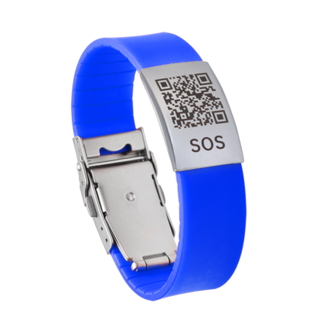 SOS Notfallarmband silikon blau